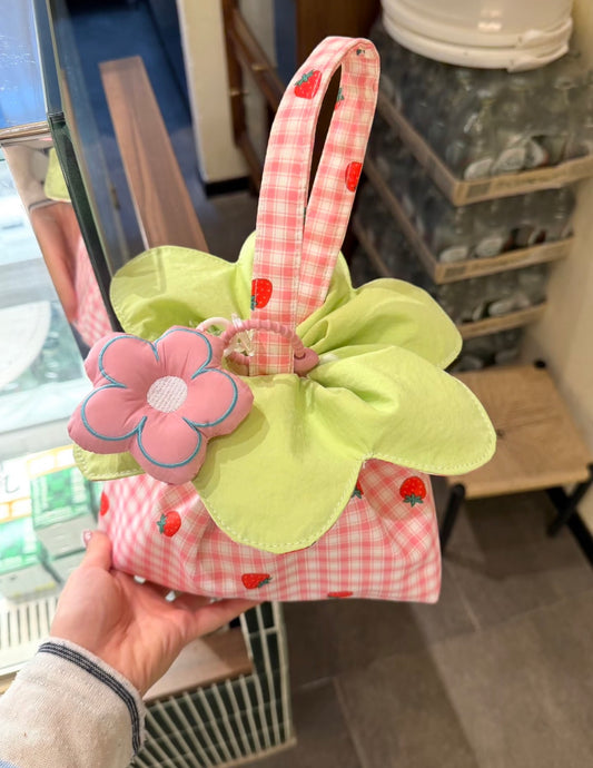 Strawberry plaid floral bag