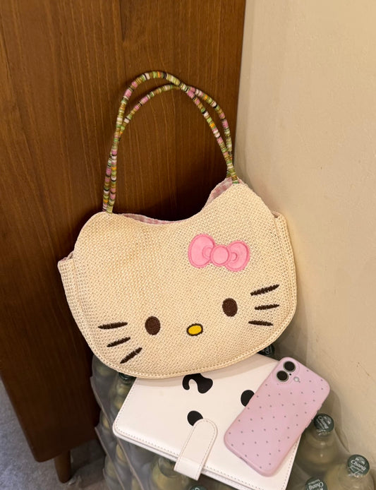 Kitty Cat handbag with pink lining