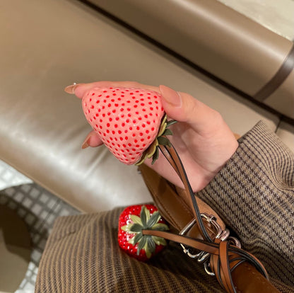 Simulated strawberry keychain