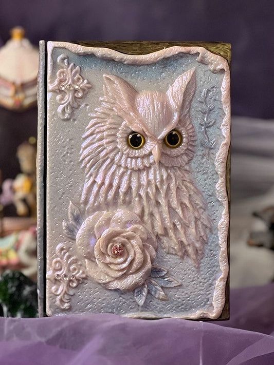 Resin Relief Owl and Rose Journal