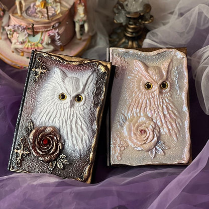 Resin Relief Owl and Rose Journal