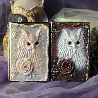 Resin Relief Owl and Rose Journal