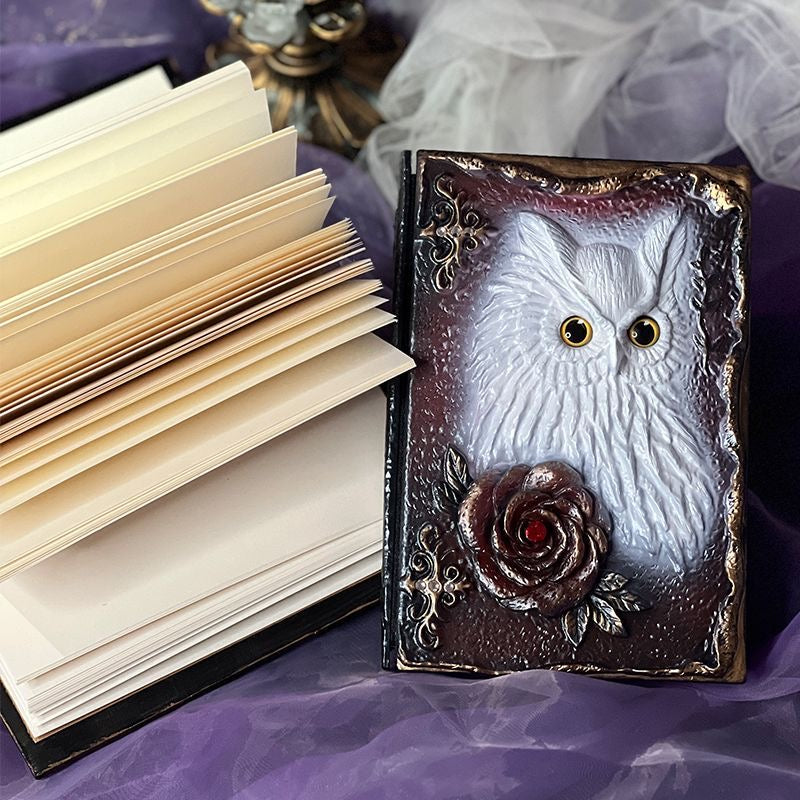 Resin Relief Owl and Rose Journal