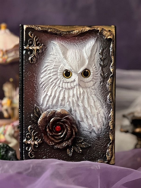 Resin Relief Owl and Rose Journal