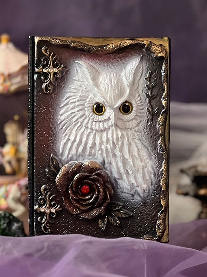 Resin Relief Owl and Rose Journal