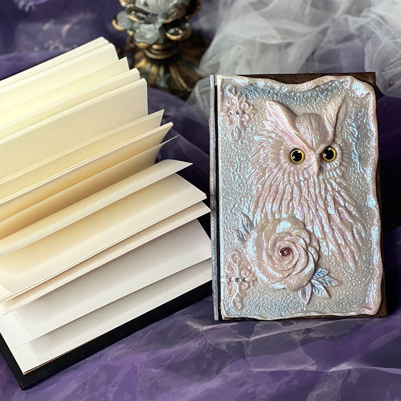 Resin Relief Owl and Rose Journal
