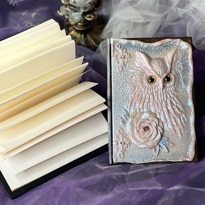 Resin Relief Owl and Rose Journal