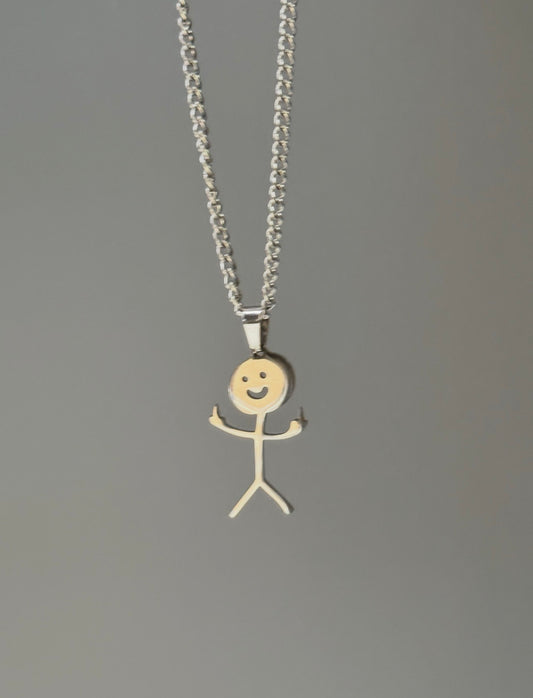 "Civilized Stickman" Fun Necklace