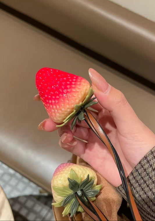 Simulated strawberry keychain