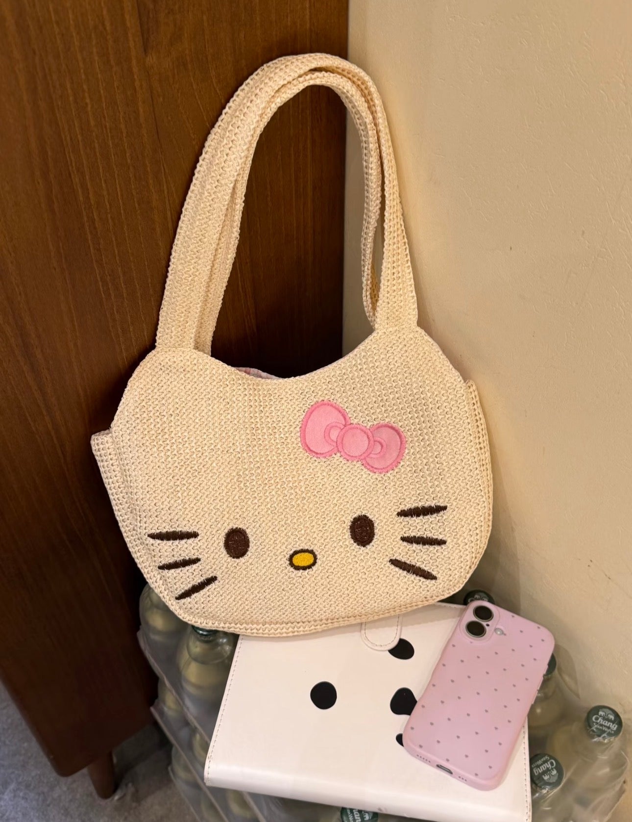 Kitty Cat handbag with pink lining