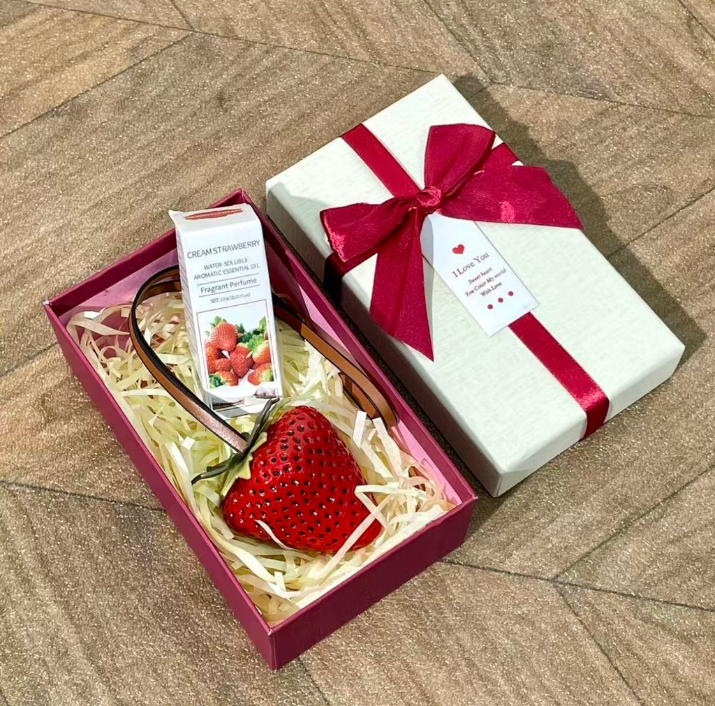 Simulated strawberry keychain
