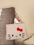 Kitty Cat Knit Bag, Colorful Knit Bag Straps