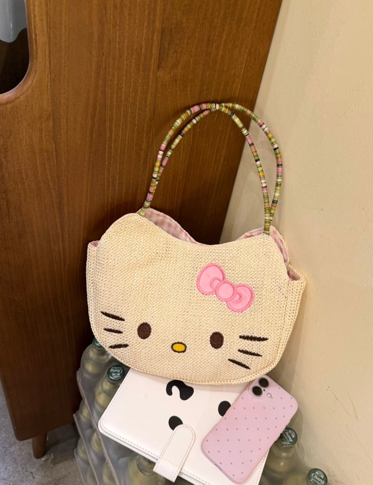 Kitty Cat handbag with pink lining