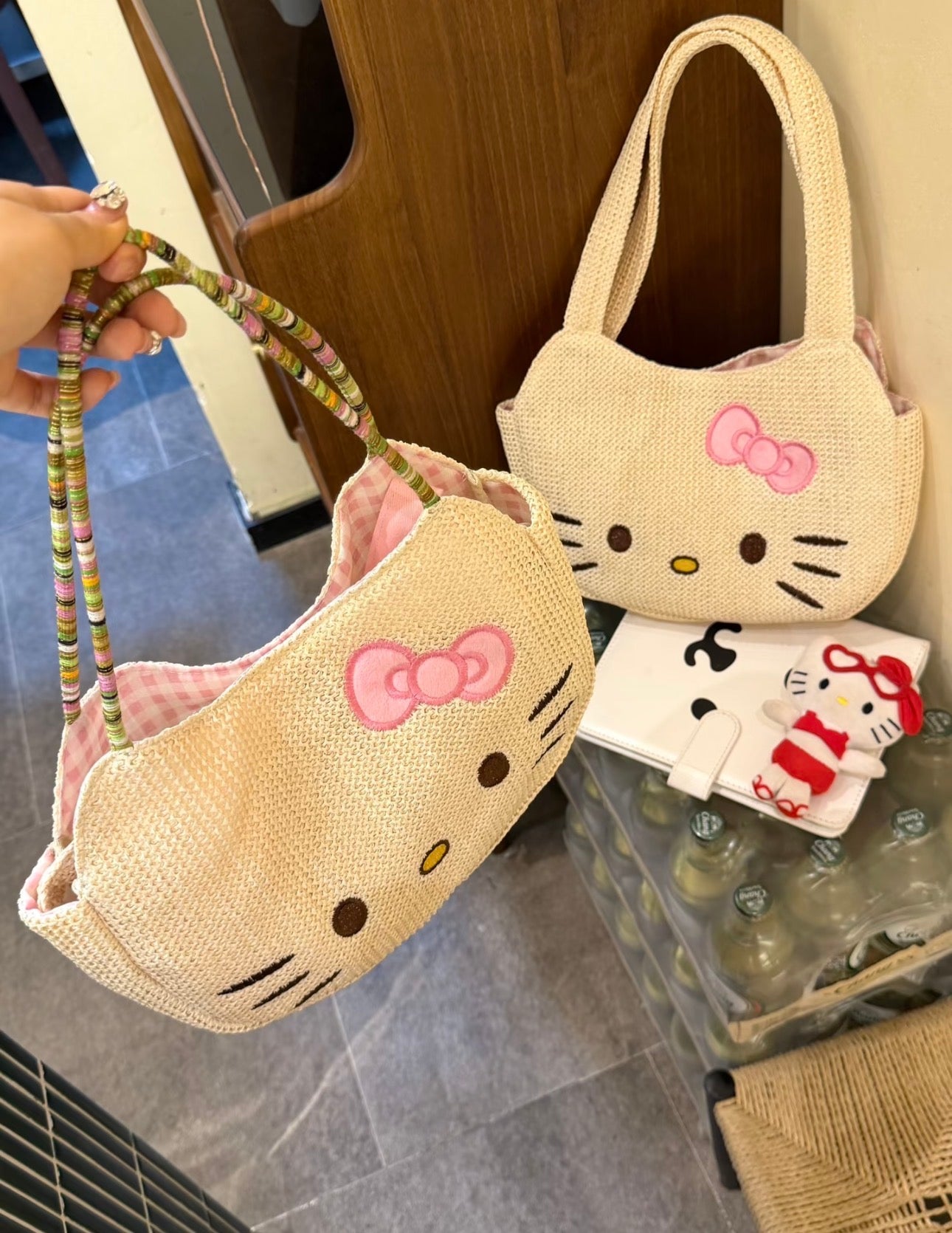Kitty Cat handbag with pink lining