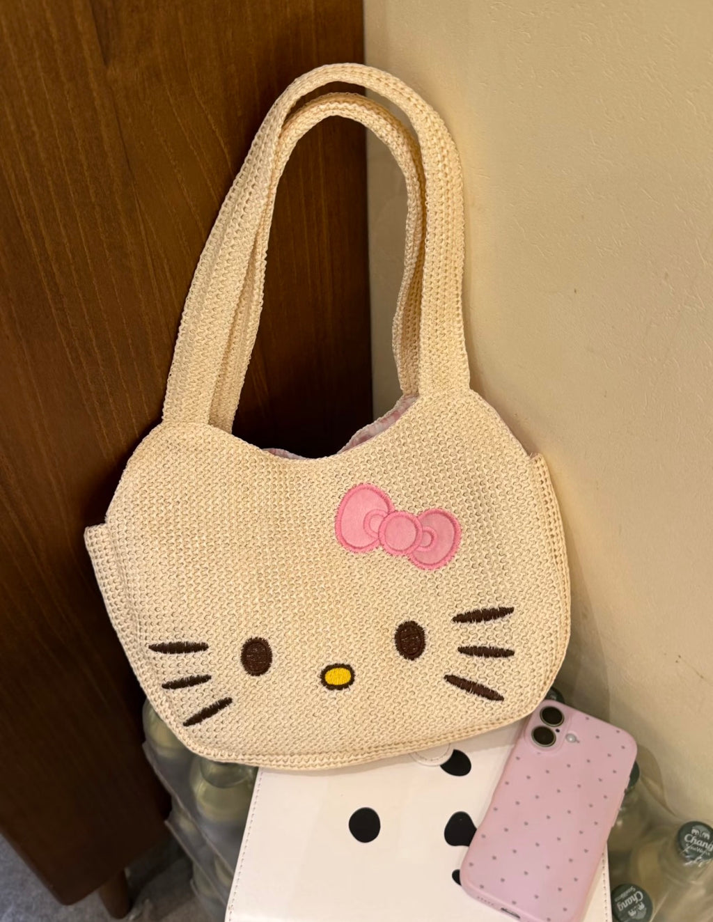 Kitty Cat handbag with pink lining
