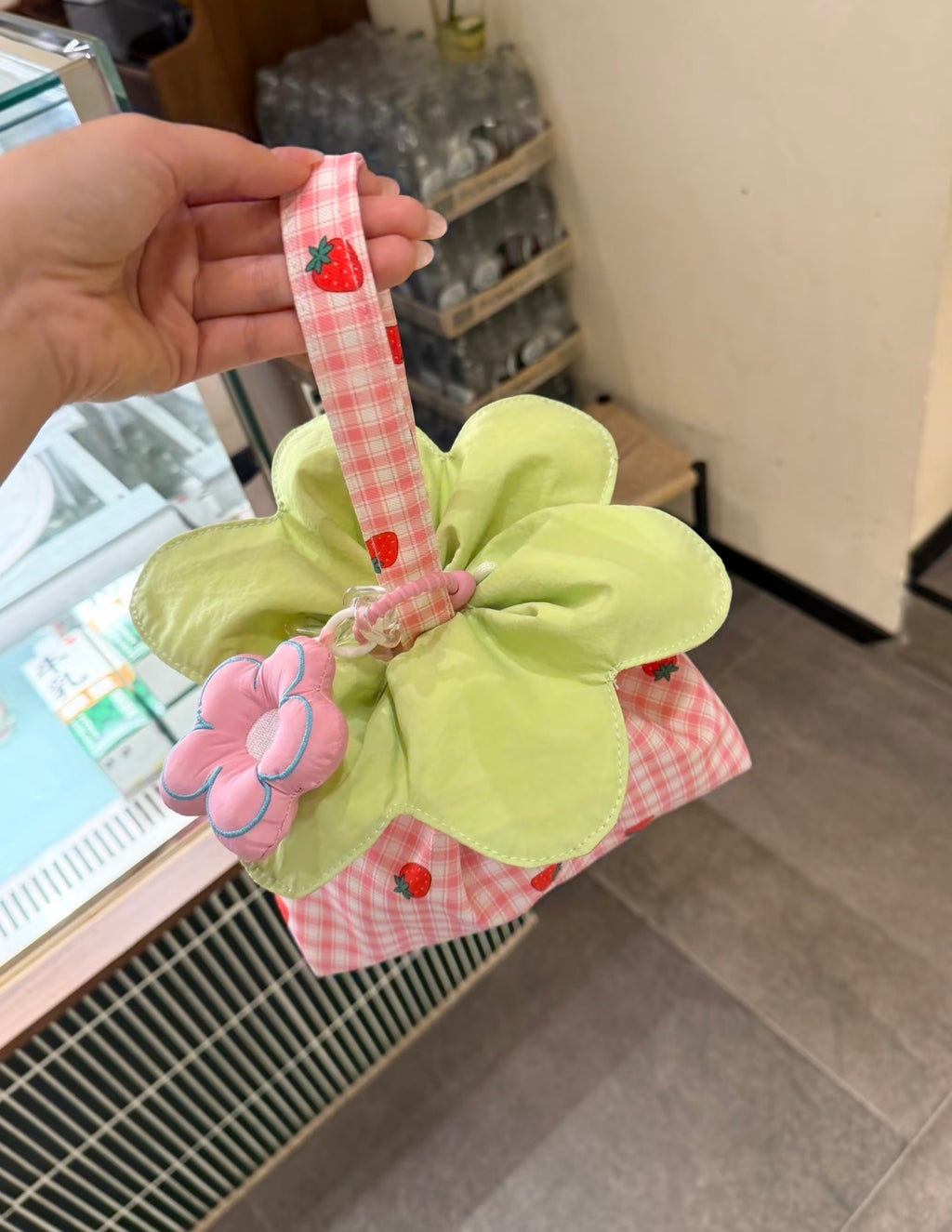 Strawberry plaid floral bag